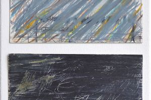 from back to front e viceversa je 8,2 x 17,4 cm wax pens and pencil on paper 2014