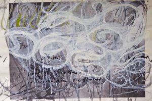 übung, 70 x 100 cm, Mischtechnik auf Papier 2015