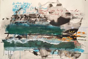 landscape studies - I wonder…, 70 x 100 cm, Mischtechnik auf Papier 2017