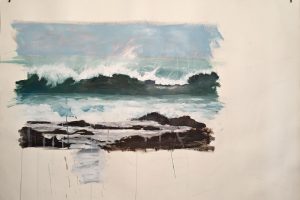 landscape studies - blustering, 70 x 100 cm, Oel auf Papier 2017