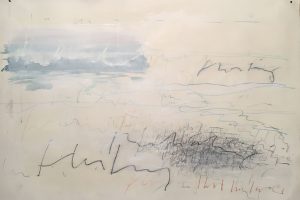 landscape studies - tender memories, 70 x 100 cm, Mischtechnik auf Papier 2017
