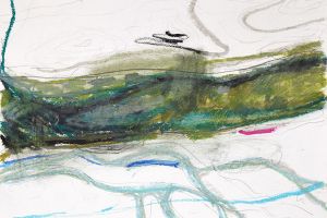 flussniederungen 21 x 29,7 cm Mischtechnik auf Papier 2019 flussniederungen (afghanistan) 21 x 29,7 cm Mischtechnik auf Papier 2019