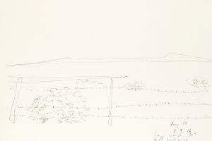 day 10 sagebush and barbwire (MT), 21 x 29,5 cm, Kohle auf Papier