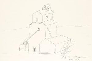 day 11 old silo, 21 x 29,5 cm, Kohle auf Papier