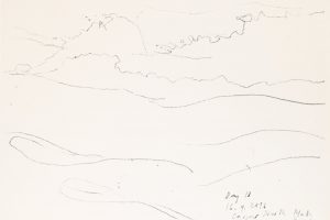 day 18 Casper North Platte River, 21 x 29,5 cm, Kohle auf Papier