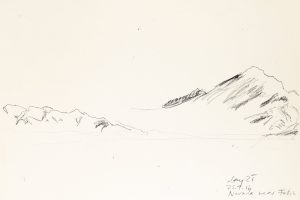 day 25 near Fallon, 21 x 29,5 cm, Kohle auf Papier