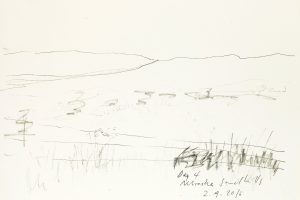 day 4 Nebraska Sandhills, 21 x 29,5 cm, Kohle auf Papier