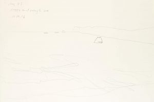 day 42 foggy and rough sea, 21 x 29,5 cm, Kohle auf Papier