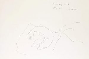 day 45 Monterey Port, 21 x 29,5 cm, Kohle auf Papier