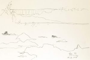day 46 Monterey, 21 x 29,5 cm, Kohle auf Papier