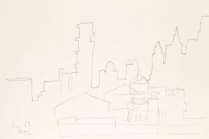 day 53 NYC, 21 x 29,5 cm, Kohle auf Papier